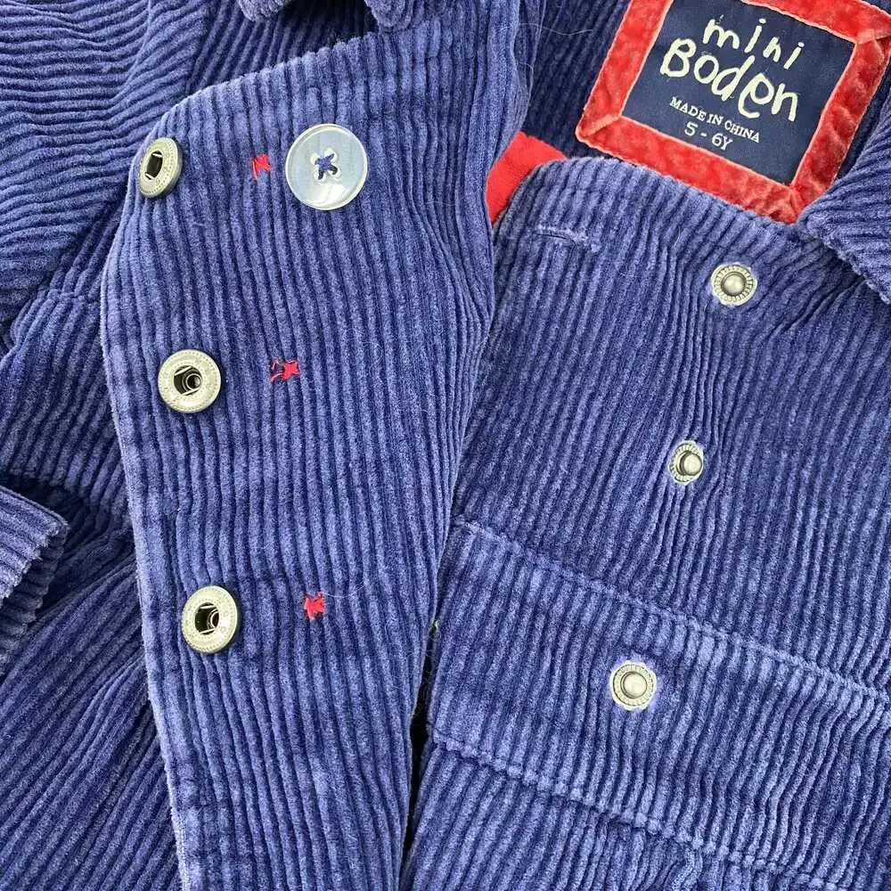 Mini Boden Blue Corduroy Coat | Girls Size 5